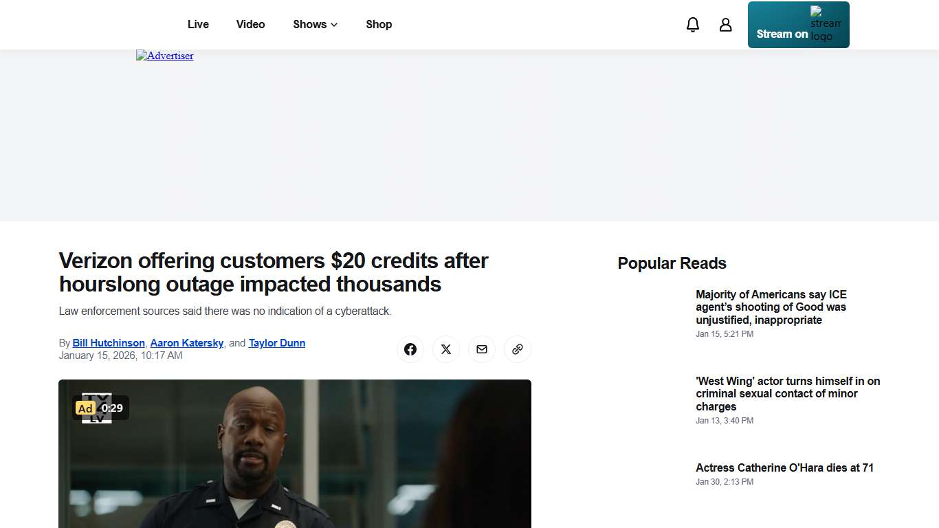 Verizon offering customers $20 credits after hourslong outage impacted thousands - ABC News